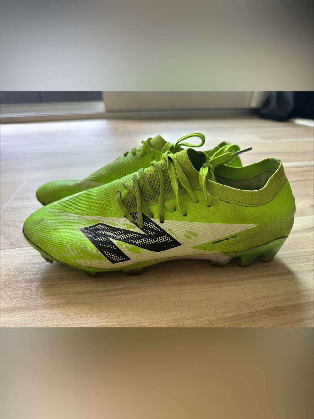 New Balance Lime Green and White Men's Soccer Cleats
